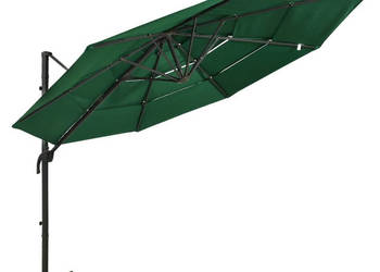 4-poziomowy parasol na aluminiowym słupku zielony 3x3 m WM-313829