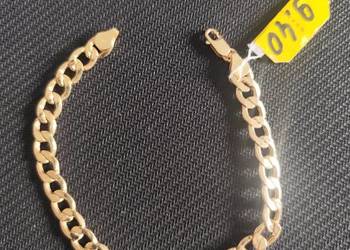 Złota bransoleta męska splot "Pancerka"