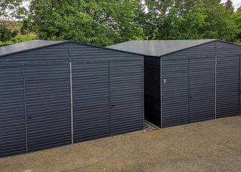 Blaszana montowana hala 6x9m – ciemny grafit