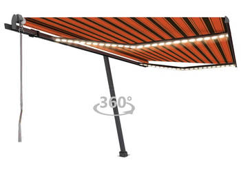 Automatycznie zwijana markiza LED i czujnik wiatru 400x300 cm WM-3069755