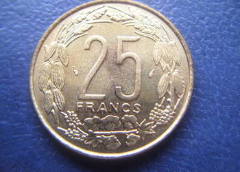 Stare monety 25 frank 1975 Afryka Środkowa mennicza
