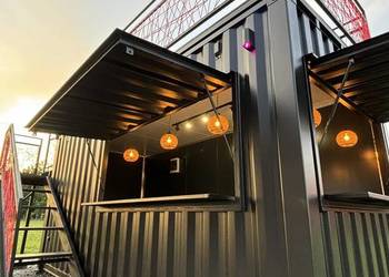 kontener morski 20HC pawilon foodtruck burger kebab pizza