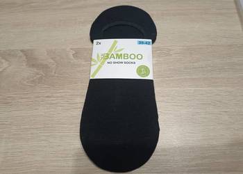 Dwupak niewidoczne stopki z silikonem Bamboo czarne roz. 39-42