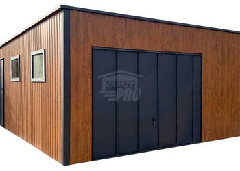 Garaż blaszany 5x6 m brama uchylna drzwi 2x okno dach GP727