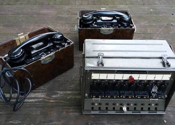 Łącznica ŁP-10 z telefonami MB-66 2 szt. zestaw wojskowy LWP PRL