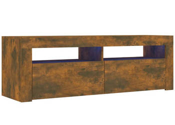 Szafka pod TV z oświetleniem LED przydymiony dąb 120x35x40 cm WM-815687