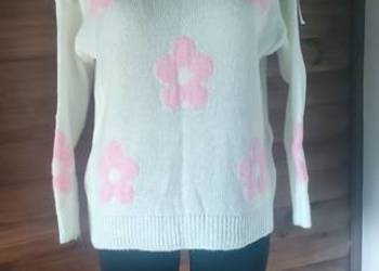 Nowy sweter damski kwiaty rozm.S/M