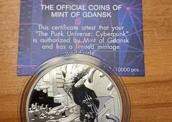 Srebrna moneta The Punk Universe - CYBERPUNK 2023 r. 1 oz Ag 999
