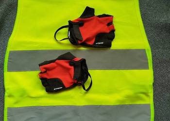 Kamizelka odblaskowa + rękawiczki na rower dla dziecka S - NOWE