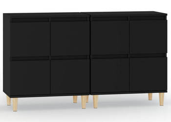 Komody 2 szt. czarne 60x35x70 cm materiał drewnopochodny WM-3185752