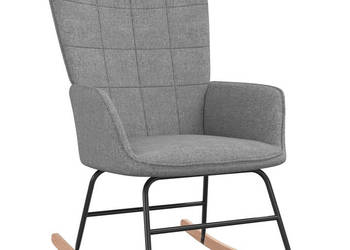 Fotel bujany jasnoszary tapicerowany tkaniną WM-328007