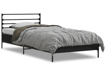 Łóżko Metalowe Czarne Rama Łóżka Ze Stelażem 75x190 cm WM-845622