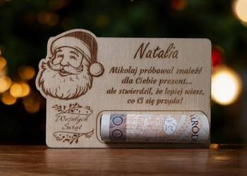 Drewniany Bon Podarunkowy, Prezent na Święta Drewniany Bon Podarunkowy, Prezent na Święta