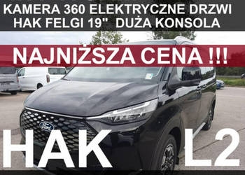 Ford Tourneo Custom L2 4X4 Active Kamera 360 Felgi 19" Elektr. drzwi Niska…