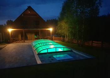 Zadaszenie basenowe ELEGANT 8,68 x 4,22 x 0,85 pokrywa na basen dach