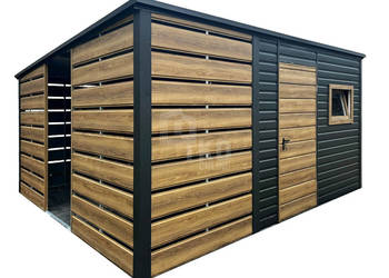 Schowek domek ogrodowy 2,3x3m wiata 1,5m drzwi okno dach TKD427