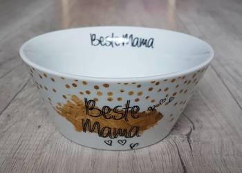 Schale GEDA LABELS miseczka okrągła biała Best Mama Golden 400 ml