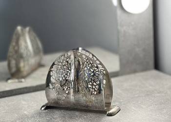 Serwetnik / pojemnik na serwetki srebrny vintage