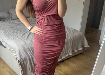 Shein sukienka długa maxi L 40 12 bordowa wesele chrzest Andrzejki nowa z m