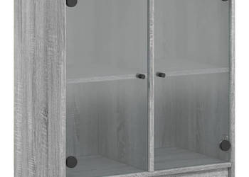 Szafka ze szklanymi drzwiami szary dąb sonoma 68x37x755 cm WM-836425
