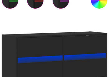 Ścienna szafka TV z LED czarna 100x31x45 cm WM-852293