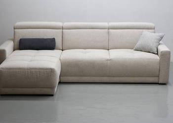 TNL NAROŻNIK regulowane zagłówki kanapa rogówka salon sofa jasno beżowy