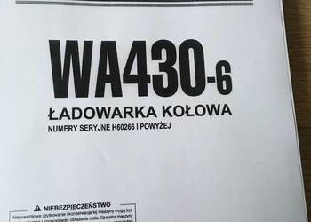 dtr instrukcja obsługi ładowarka komatsu wa430-6 i inne