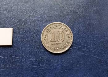 Stare monety 10 cent 1957 Malaje i Borneo