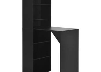 Stolik barowy z szafką czarny 115 x 59 x 200 cm WM-280228