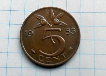 5 CENT ( 5 CENTÓW ) 1955 ROK - HOLANDIA