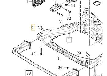 VOLVO S90 V90 II prawe mocowanie rozporki sanek silnika 313…