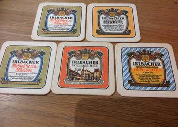 Stara Podkładka pod Piwo IRLBACHER VOLLBIER HELL  Dwustronna - 5 szt