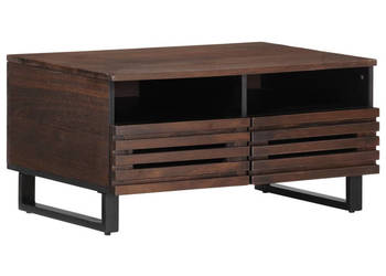 Stolik kawowy brązowy 80x55x40 cm lite drewno mango WM-377502
