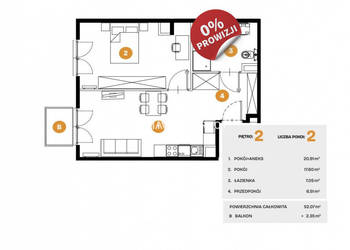 Mieszkanie 52.07m2 Kraków