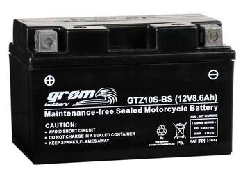 Akumulator motocyklowy GROM GTZ10S-BS 12V 8.6Ah 160A L+