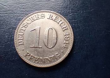 Stare monety 10 fenig 1914 D Niemcy