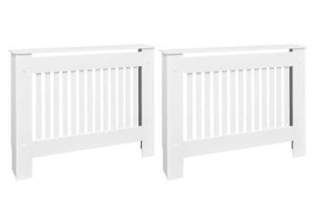 Osłony na kaloryfer 2 szt. białe MDF 112 cm WM-276003