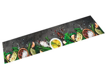 Dywanik kuchenny wzór w przyprawy 60x300 cm aksamit WM-4005610