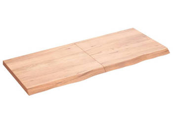 Blat do stołu jasnobrązowy 120x50x(2-4)cm lite drewno dębowe WM-3156373