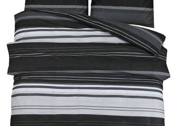 Zestaw pościeli czarno-biały 220x240 cm bawełna WM-136497