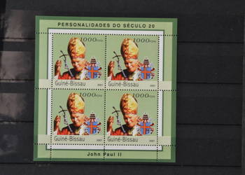 Znaczki. Papież Jan Paweł II Gwinea Bissau II ** Ks Chr 339 ark. 126