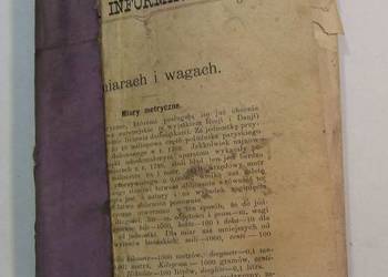 Przedwojenny informator 1910 taryfy ceny biletów kolejowe rzeczne,inf. urzę