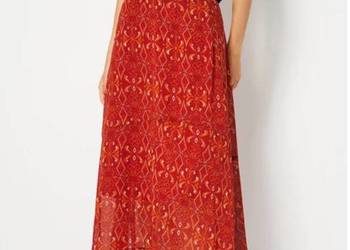 Czerwona spódnica asymetryczna w stylu boho  r. M-XL