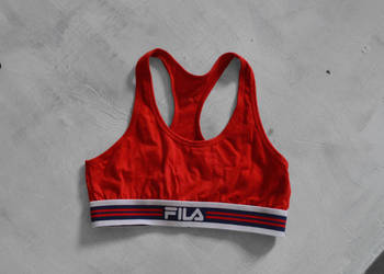 FILA biustonosz bawełniany top czerwony M 38