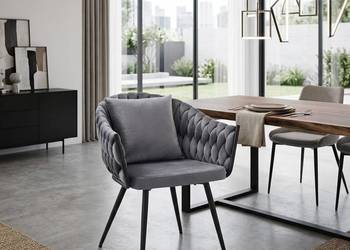 Szare Krzesło Tapicerowane Pilo, Wysyłka 24H, Dostawa 0zł!