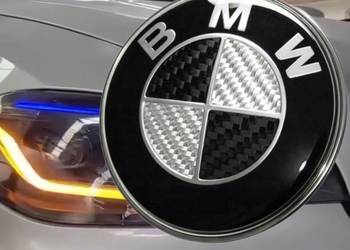 Znaczek Emblamat Logo Carbon Czarny 82mm 51148132375