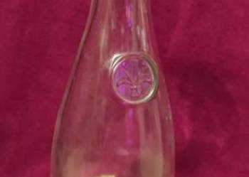 Karafka Vintage,  szkło z fleur-de-lis, z oplotem