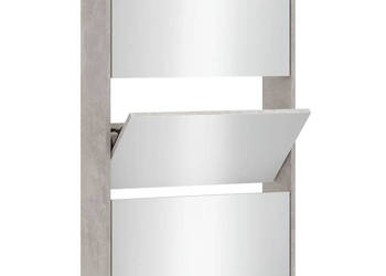 Szafka na buty lustro i 3 szuflady szary beton 63x17x1025cm WM-342636