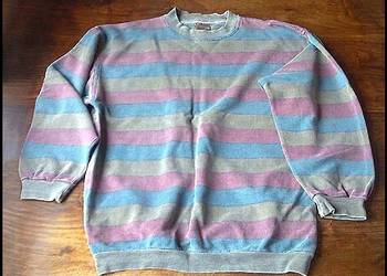 Bluza męska ciepła w paski L Wzrost 173cm bawełna Tanio!