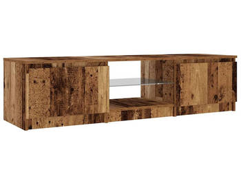 Szafka pod TV z oświetleniem LED stare drewno 140x40x355 cm WM-856349